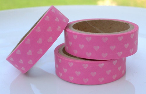 Barbie Loves Pink and White Heart Washi Tape