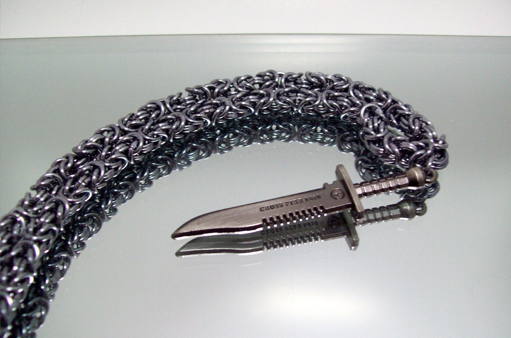 mens necklace, Crossfire, mens jewelry, knife, cross fire, video game, geekery, geek, geeky jewelry.