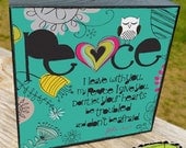 Christian Art, Scripture Art, Wise Reminders - Peace bible verse, art block (size-5x5)
