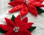 Large flower  Flower Knitting PDF poinsettia Pattern, photo tutorial Ebook / Holiday DIY perfect for christmas wreath or another occasion