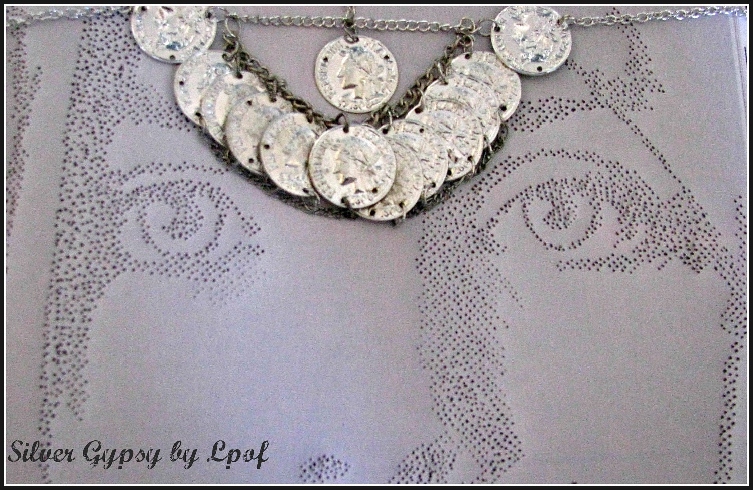 Gypsy Head Chain, Head Piece, Headdress, Headpiece, Halo. Headband - 'Silver Gypsy'