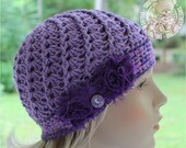 Women's Hat, Vintage, Swirl Hat, Handmade, Lavender, Purple, Lilac, Shabby Chic, Bling, Crochet, Adult, Teen, Photo Prop, READY TO SHIP