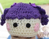 Baby Hat, Purple, Off White, LaLa Loopsy, Inspired, Baby Beanie, Baby Girl, 0 to 3 months, Photo Prop, READY TO SHIP