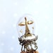 Glass globe ring Gold Eiffel Tower and wings-Paris Angel-Terrarium ring