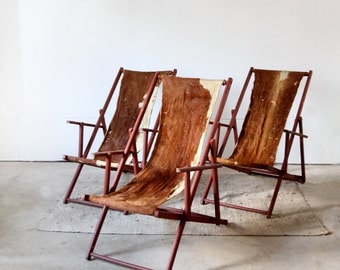 Vintage Cowhide Lounge Chairs
