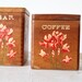 1950s Kitchen Canisters // Vintage Wood Dovetail Containers