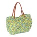 mixed color- Green summer Handbag - Shoulder bag with Genuine Leather Straps