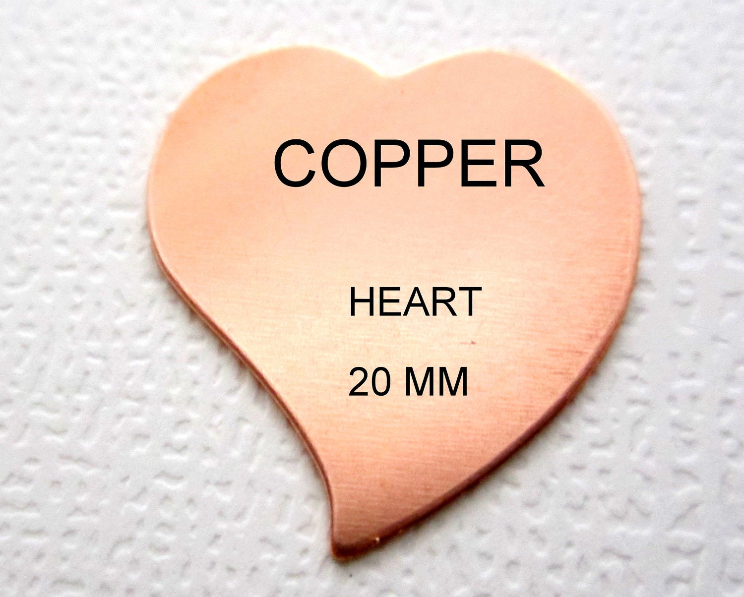 Heart 20mm Copper Tag Disc - Add One to your Custom Necklace or Bracelet - Extra Disc - Listing for One