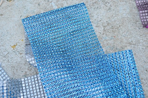 Blue Rhinestone mesh- 24 rows across- 1 yard NEW PRODUCT Il_570xn