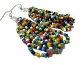 Multi Color Seed Beaded Earrings