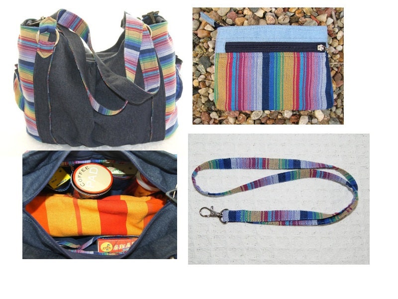 SALE  Set of 3 big Diaper Bag, Wallet pouch and lanyard from Inka