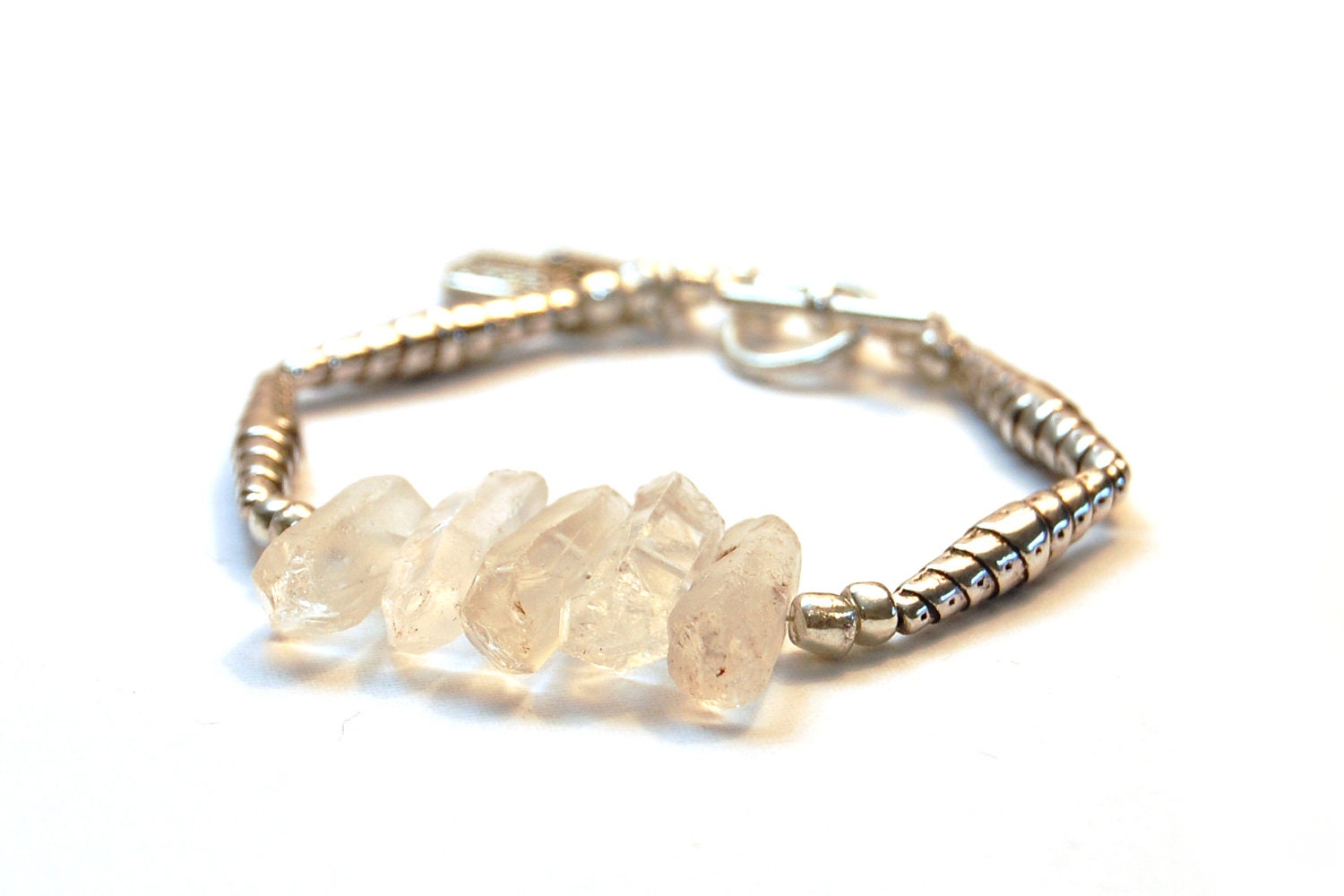 CROWN CHAKRA - Quartz Point Hamsa Hand Charm Bracelet (Seventh Quartz - Migraines, depression, fever, cloudy thinking)