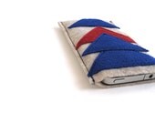 Eco-Friendly Phone Cozy - Handmade Recycled Felt Tribal Arrows iPhone / Samsung Galaxy Sleeve