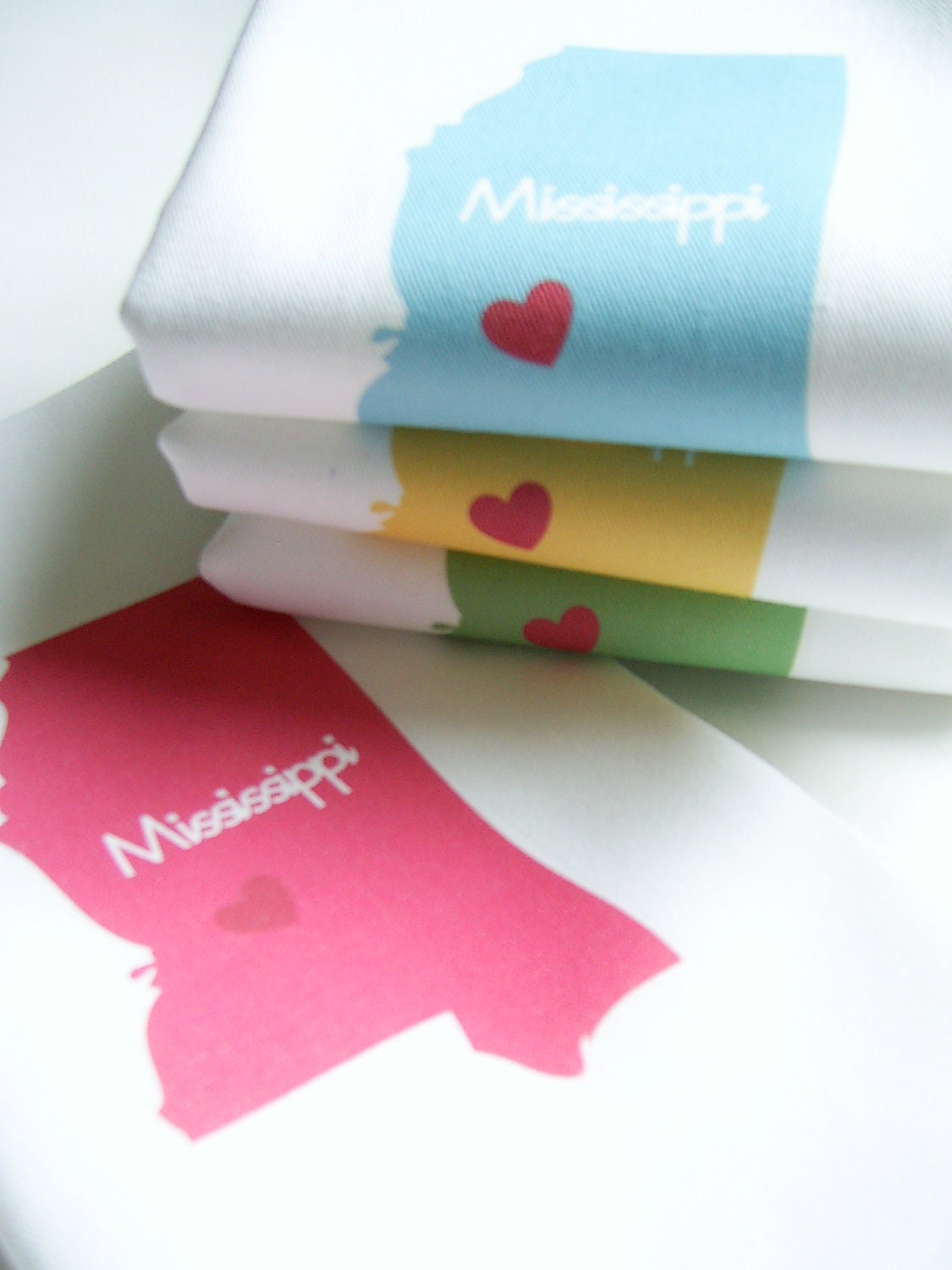 I Love Mississippi Napkins in Pop Color- Set of FOUR