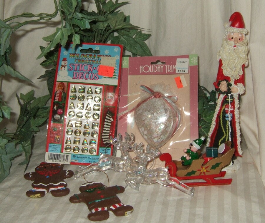 Vintage Christmas Ornament starter set, collector starter set 60's-80's ornaments.  Ornament collection.