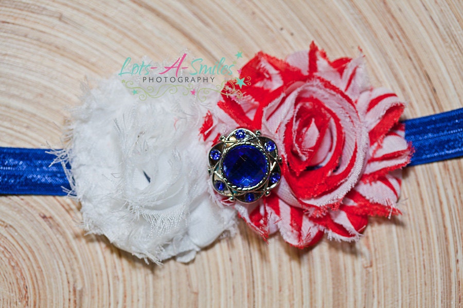 ready to ship - july 4th headband, holiday headband, Newborn, Toddler, infant, baby headband, red white and blue