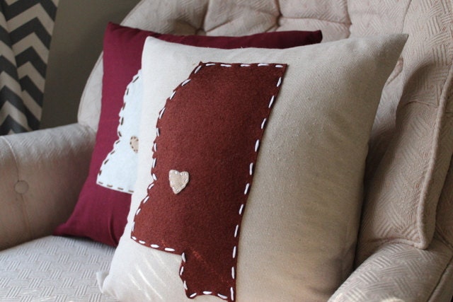 State Pillow - Mississippi, Custom, 16x16