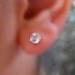 Stud Earrings 14K Yellow Gold Filled Handcrafted Set With A 6mm Diamond Look White Topaz Cubic Zirconia