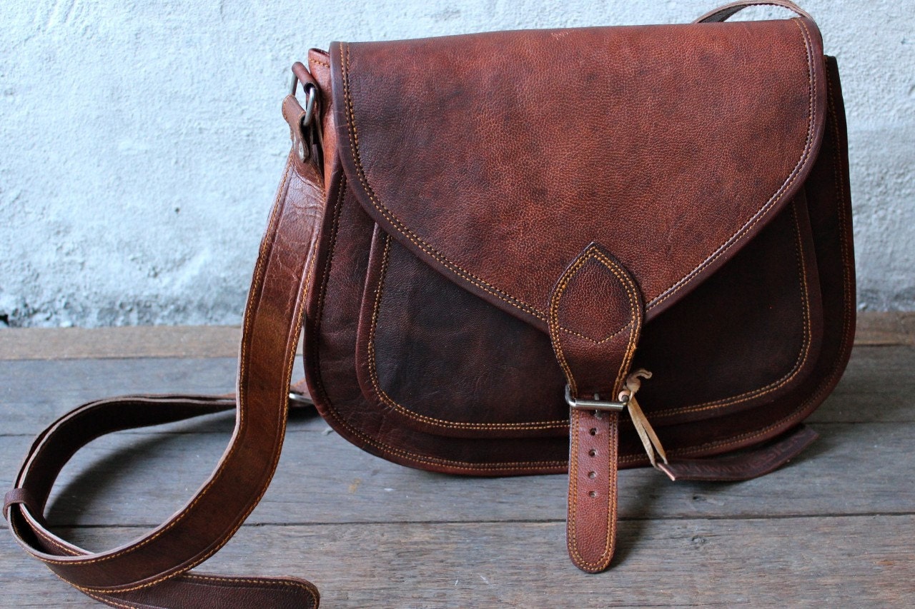 Leather Cross body messenger bag Leather purse