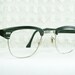 60s Mens Glasses 1960's Browline Eyeglasses G man Gold Fill Wire Rim Combination Frame 24/46 US Optical