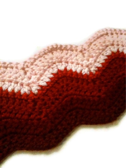 READY TO SHIP - Red Ombre Ripple Scarf