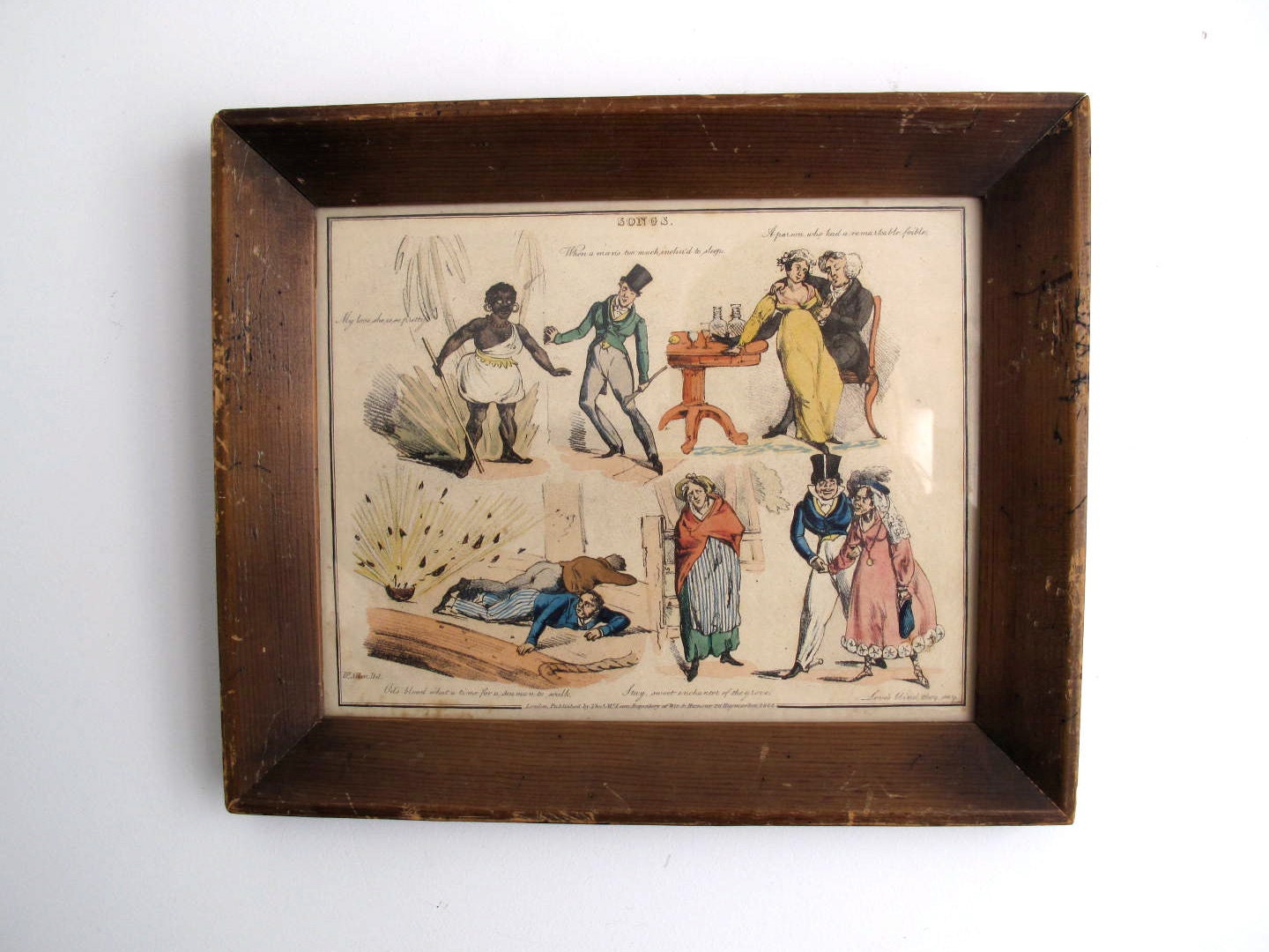 Vintage Framed Illustration - Antique Magazine Page