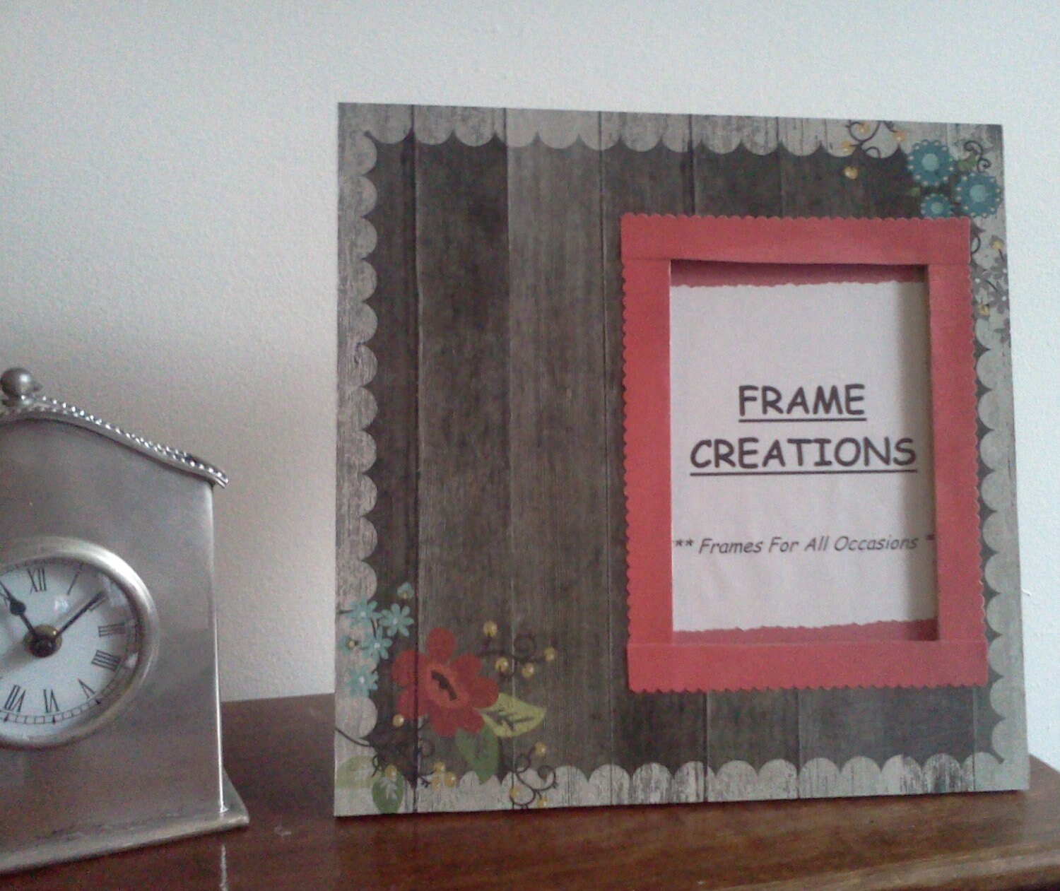 5x7 Floral Themed Hand Decorated Picture Frame by FrameCreations