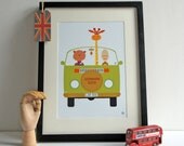 Nostalgic london zoo transport a4 print