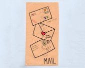 Mixed media drawing OOAK inspired by letters