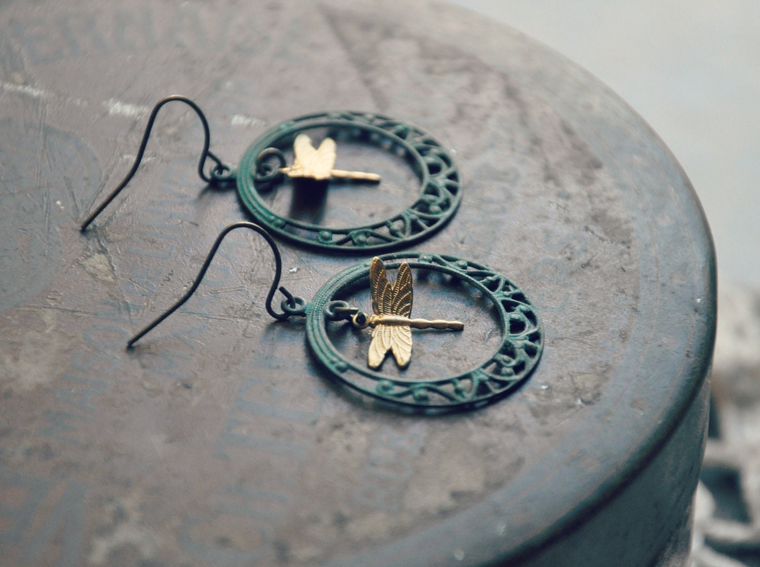 dragonfly hoop earrings.