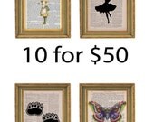 SPECIAL 10 Vintage Book Pages for Only 50