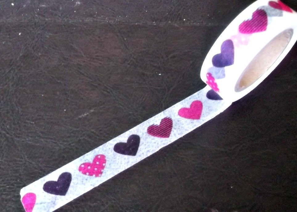 washi tape with multi hearts