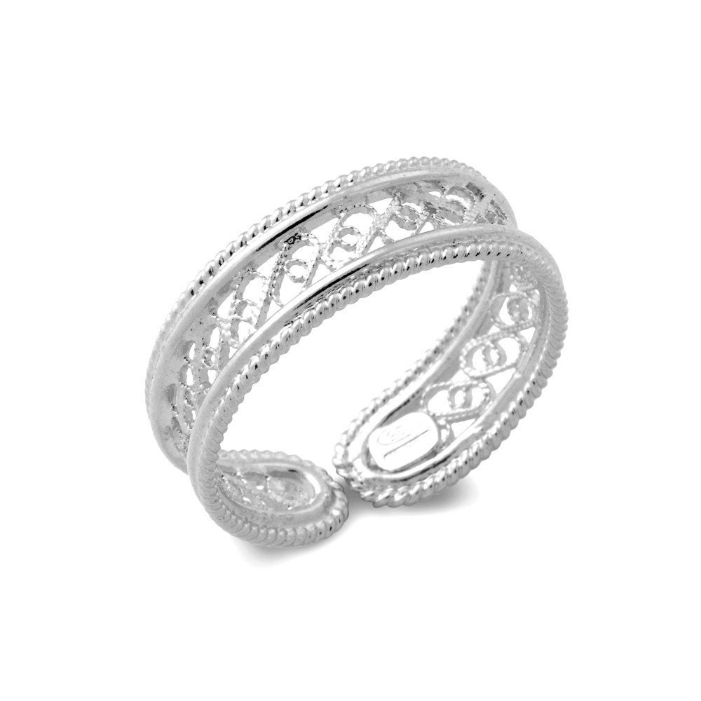 Filigree Band Ring - Crafted in 925 sterling silver, all sizes 7 up
