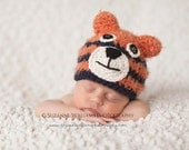 Newborn Auburn Tiger Hat photography prop - Boy or Girl, Made to Order