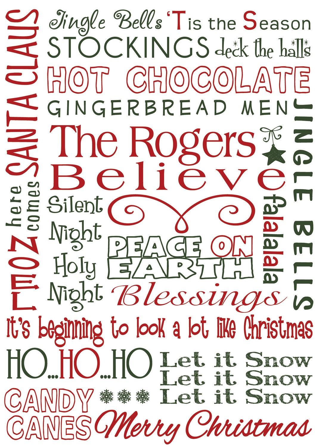 Personalized Printable Christmas Card - "We Believe" Il_570xn