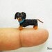 0.6 Inch Miniature Dachshund Sausage Dog Amigurumi - Tiny Crochet Black Brown Dog Dachshunds - Made To Order