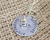 Hand Stamped Jewelry- Family Love Hand  Necklace