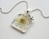 Queen Anne's Lace - Real Flower Enchanted Garden Necklace