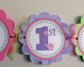 Green Purple Pink Elephant Birthday Banner, Happy Birthday Elephant Banner, Birthday Banner, 1st Birthday, Elephant Party Il_170x135