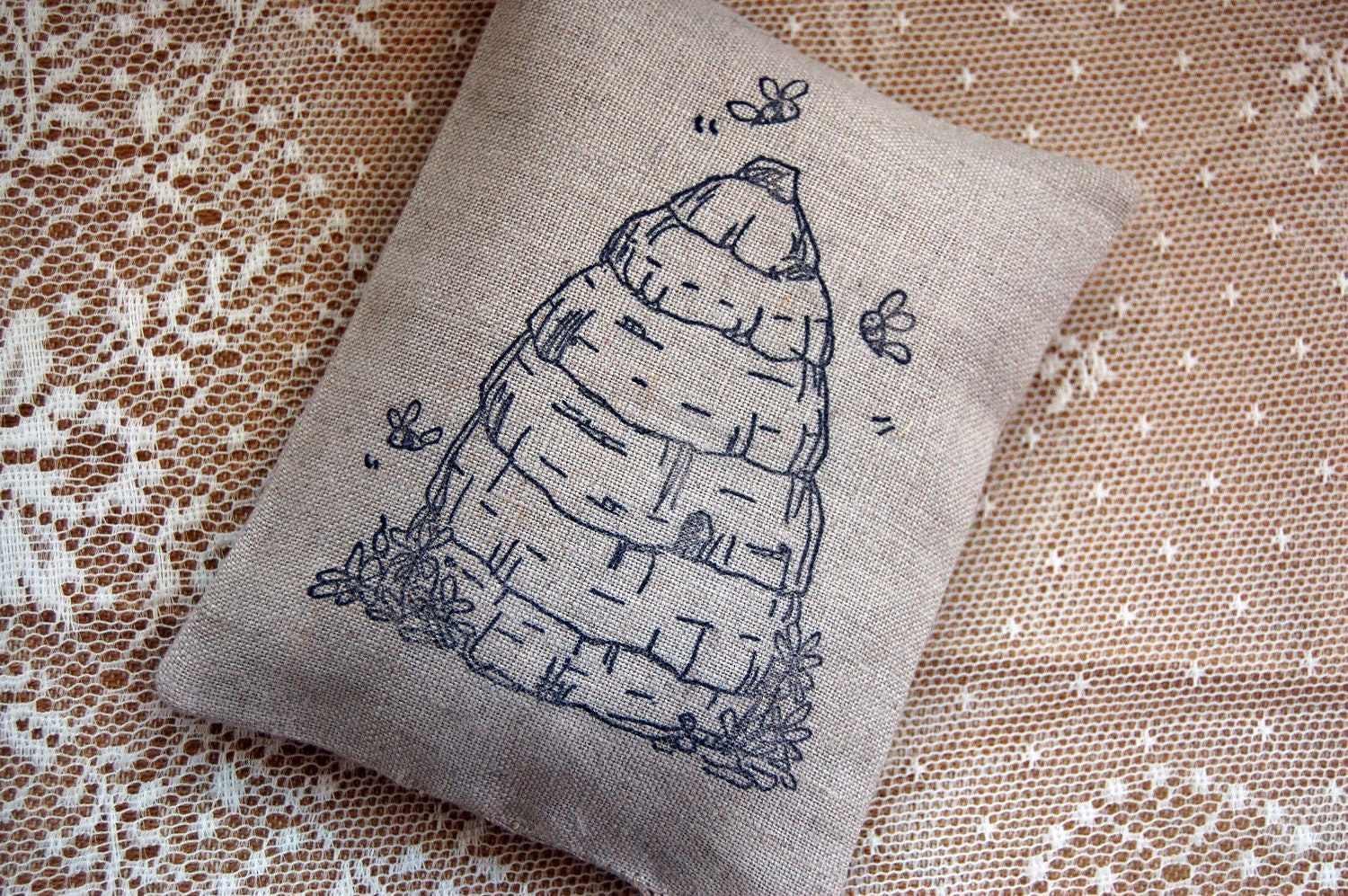Honey Beehive/ Bee Skep Lavender Sachet (Gifts under 10 dollars) -Stocking Stuffers