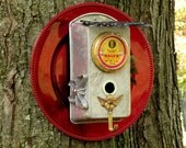 Eco Friendly Birdhouse- Garden Decor Birds- Recycled- Metal Garden Sculpture