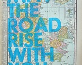Denmark / May The Road Rise With You/ Letterpress Print on Antique Atlas Page from 1911