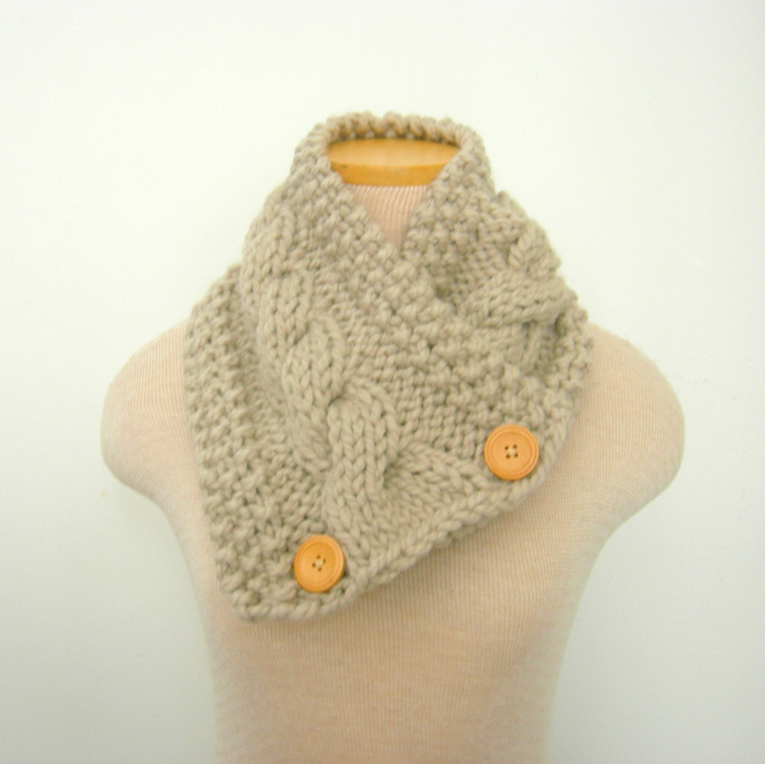 Khaki Windy City Cabled Cowl Fall Fashion City Style
