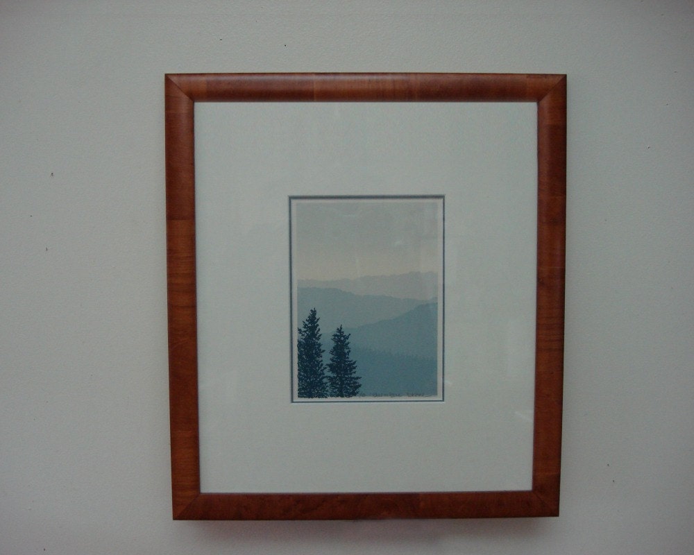 Original Signed Litho Modernist Vintage 1970s Art Work D Kane Woodland Trees Tree Forest