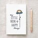 Hand Drawn Mini Journal & Pencil Set - Stocking Stuffer, My Little Book of Happy Things - Sunflower Illustration
