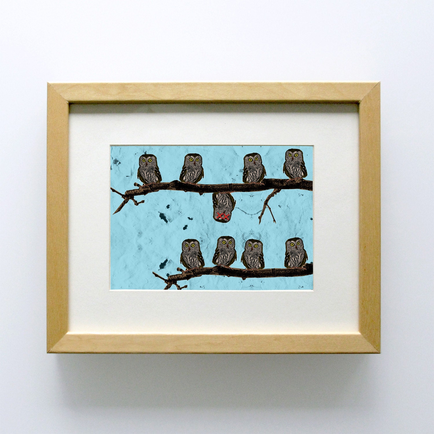 Perched Owls Print