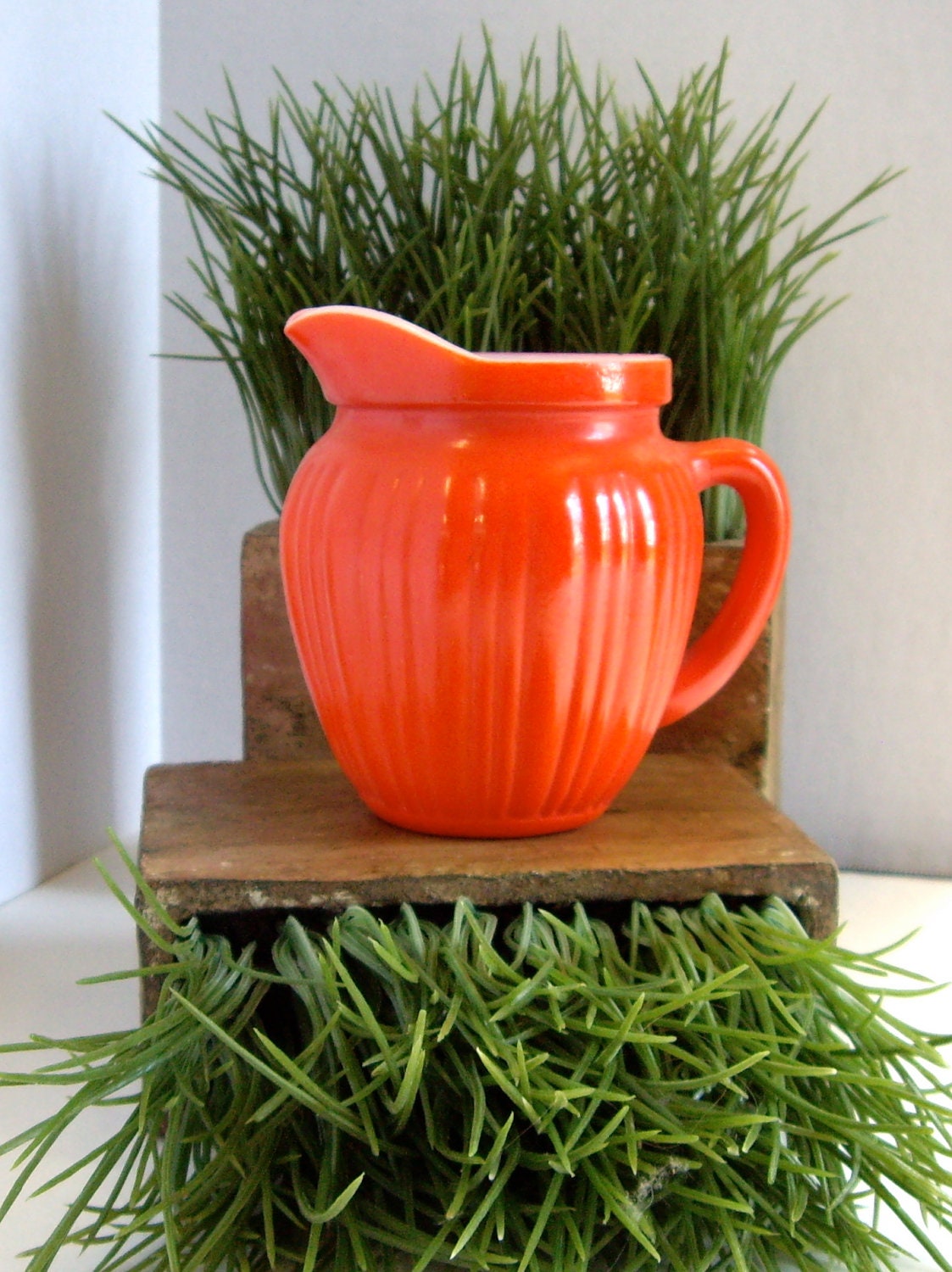 Retro vintage orange pyrex creamer 1959
