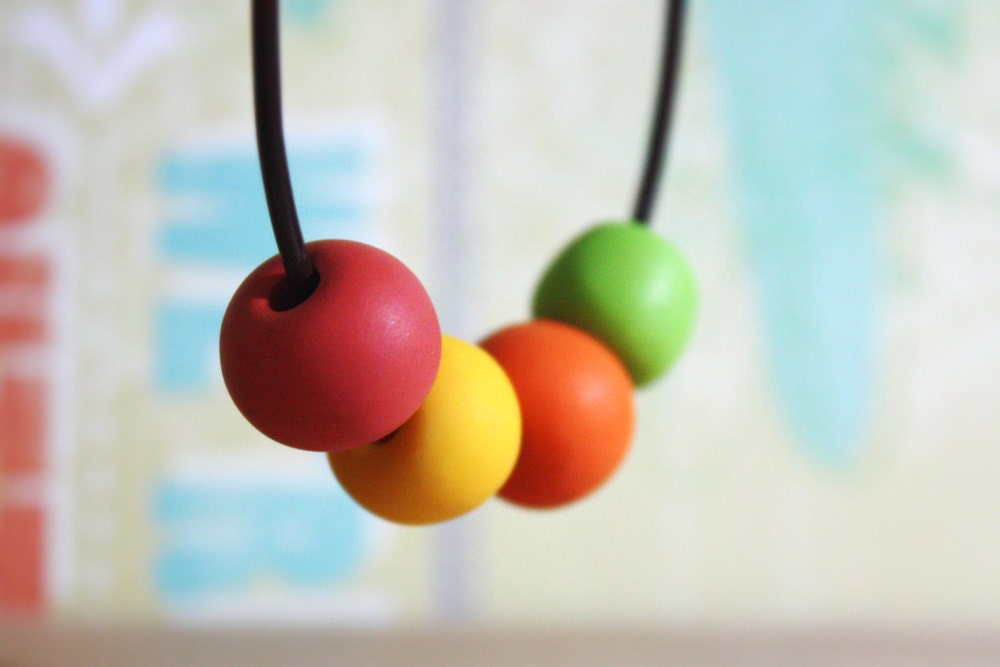 Autumn Beads - Polymer Clay Necklace