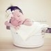 Shabby Chic Ruffled Chiffon and Diamontes Cream Vintage Skinny Headband Baby Child Girls