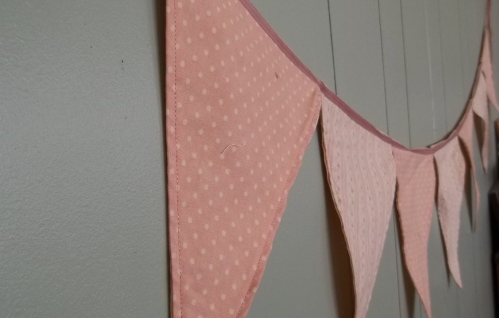 Soft Double Sided Baby Pink Prayer Flags Banner Bunting